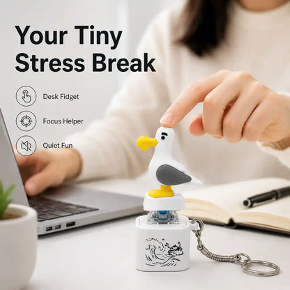 🐦 The "MINE!" Seagull Clicker – RGB Mechanical Fidget Keychain