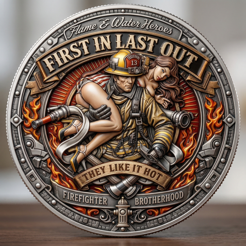 First In Last Out Firefighter Challenge Coin
