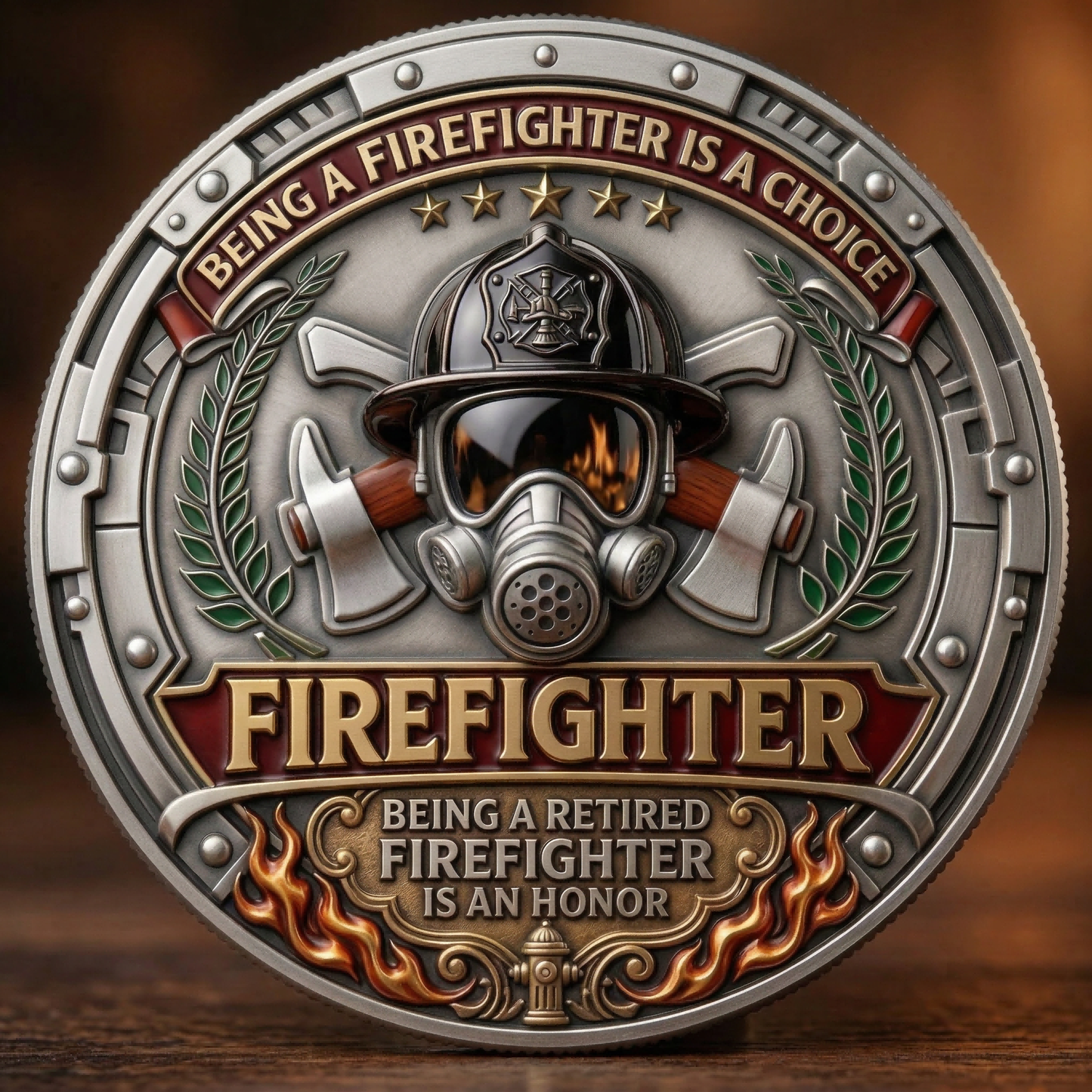 First In Last Out Firefighter Challenge Coin