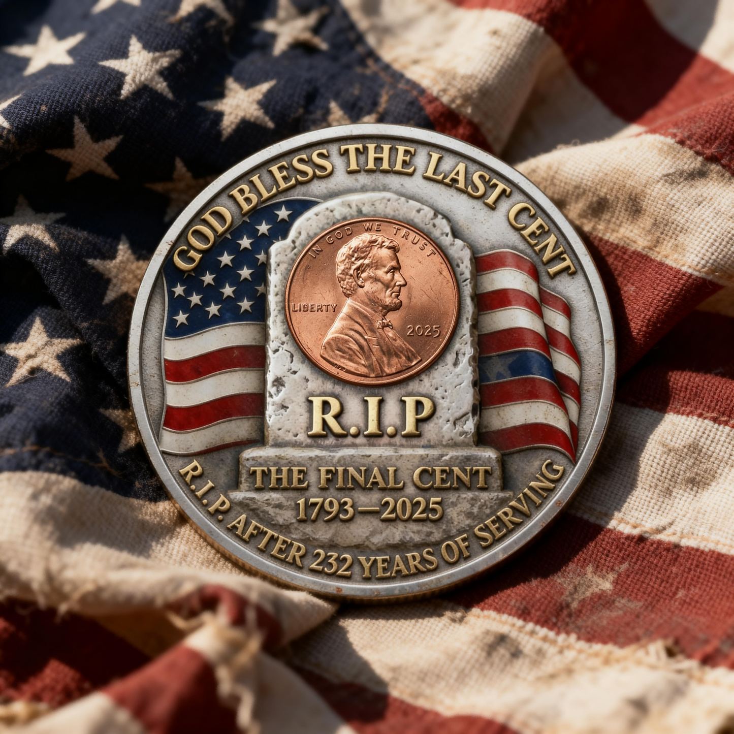 God Bless the Last Cent Commemorative Coin