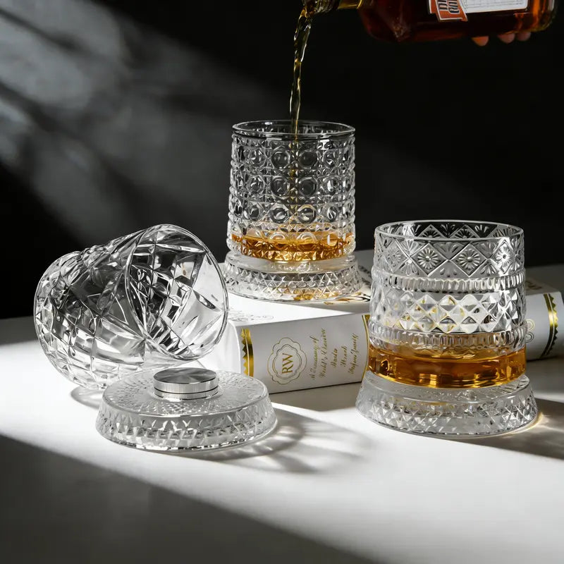 Luxury 360° Spinning Crystal Glass
