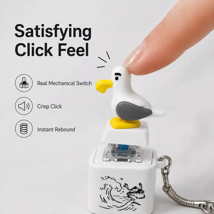 🐦 The "MINE!" Seagull Clicker – RGB Mechanical Fidget Keychain