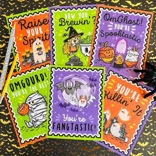 👻Spooky Tidings Postcard Set (6 designs)