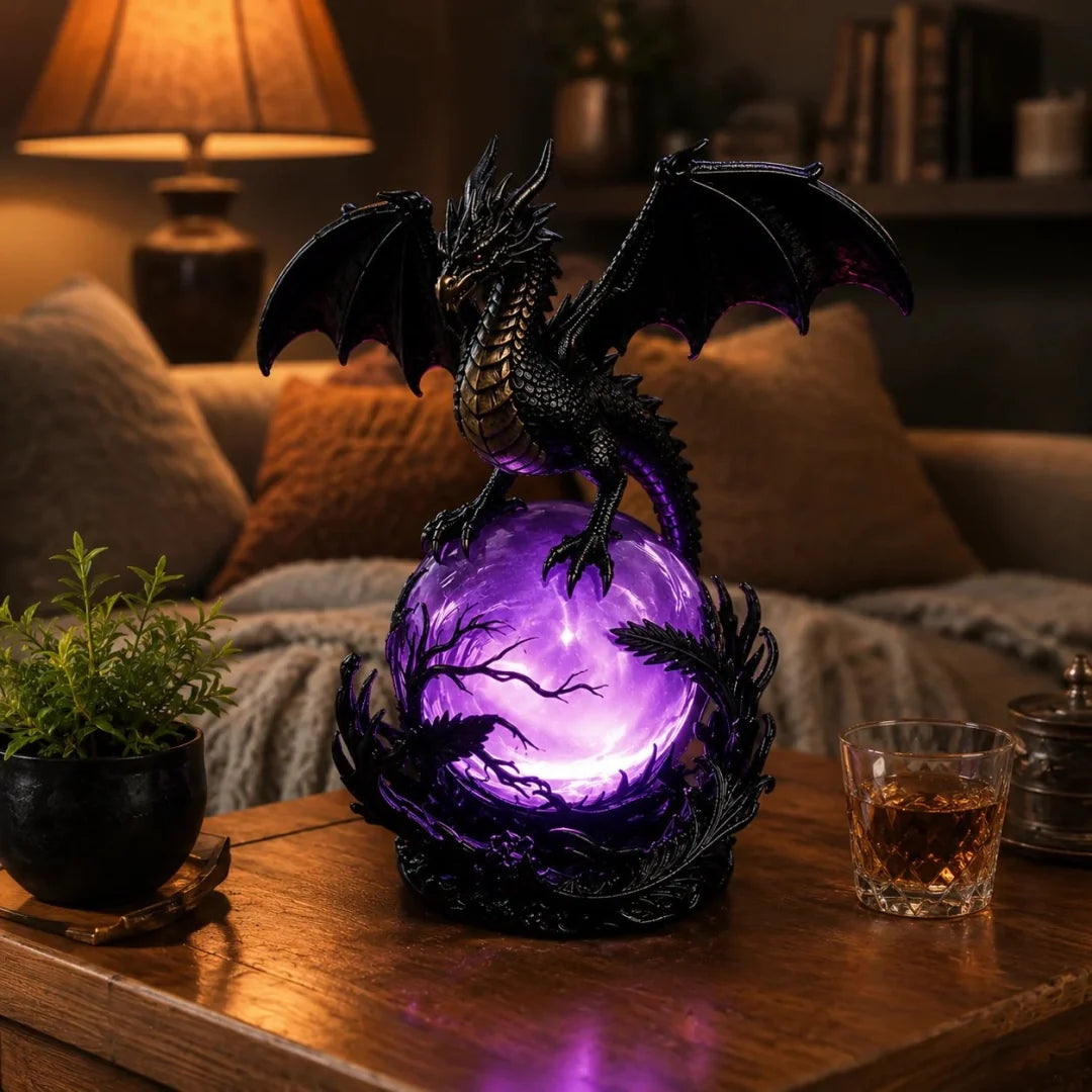 🔮🐉Gothic Dragon LED Crystal Ball Lamp for Dark Aesthetic Decor