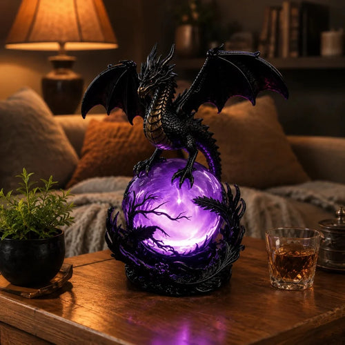 🔮🐉Gothic Dragon LED Crystal Ball Lamp for Dark Aesthetic Decor