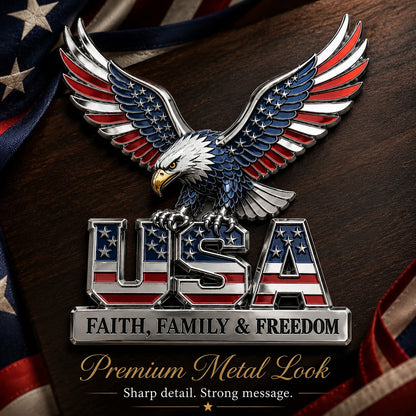 🇺🇸250th Anniversary 49% OFF - ★USA Faith, Family & Freedom★ Metal Emblem