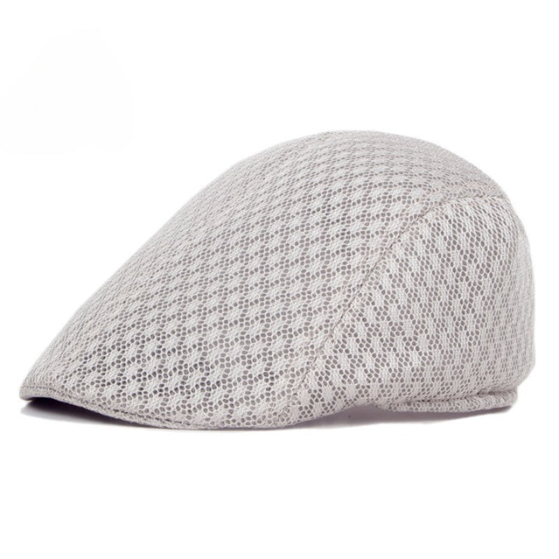UPF50+ Mesh Flat Cap Men Breathable Duckbill Beret 56-58cm
