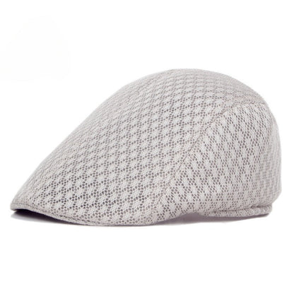 UPF50+ Mesh Flat Cap Men Breathable Duckbill Beret 56-58cm
