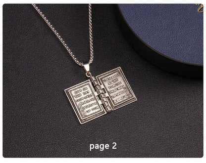 📖Openable Bible Book Christian Necklace