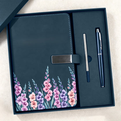 Custom Flower Notebook Set - Personalized Birthday Gifts