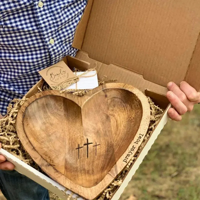 Wooden Heart Shaped Prayer Bowl