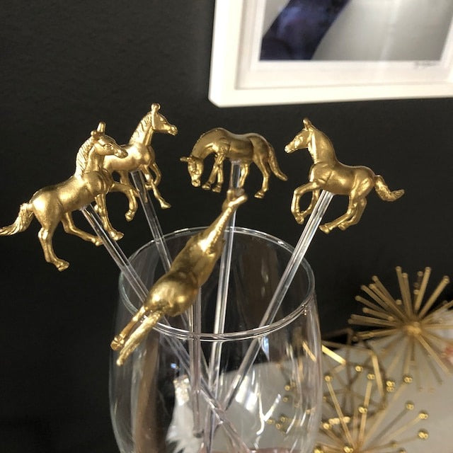Kentucky Derby Horse Drink Stirrers - Set Of 6