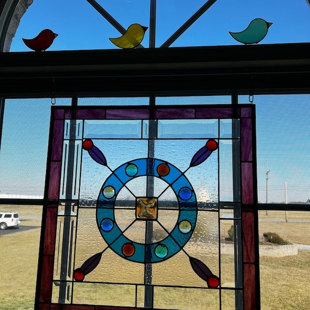 🌞 Stained Glass Standing Bird Suncatcher 🐦