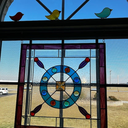 🌞 Stained Glass Standing Bird Suncatcher 🐦