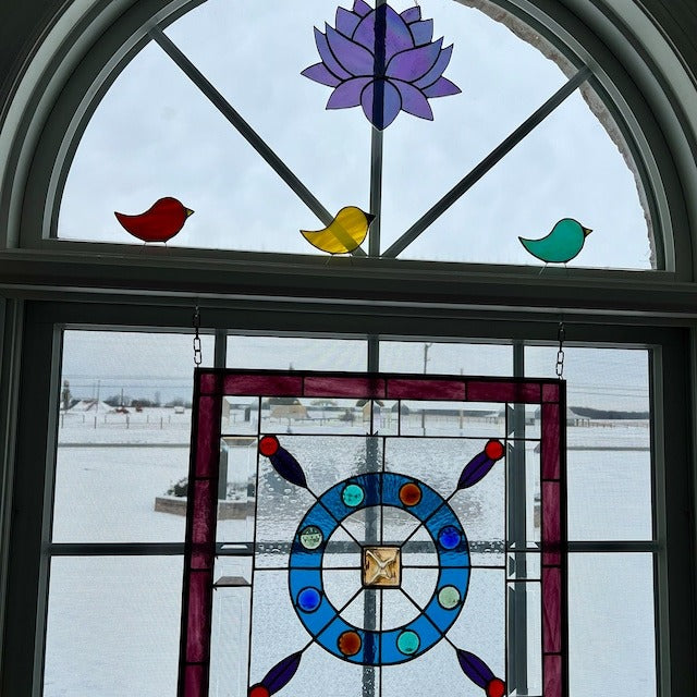 🌞 Stained Glass Standing Bird Suncatcher 🐦