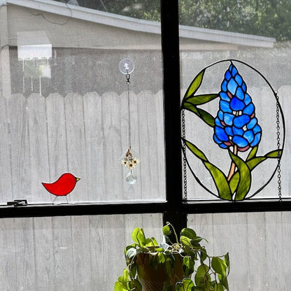 🌞 Stained Glass Standing Bird Suncatcher 🐦