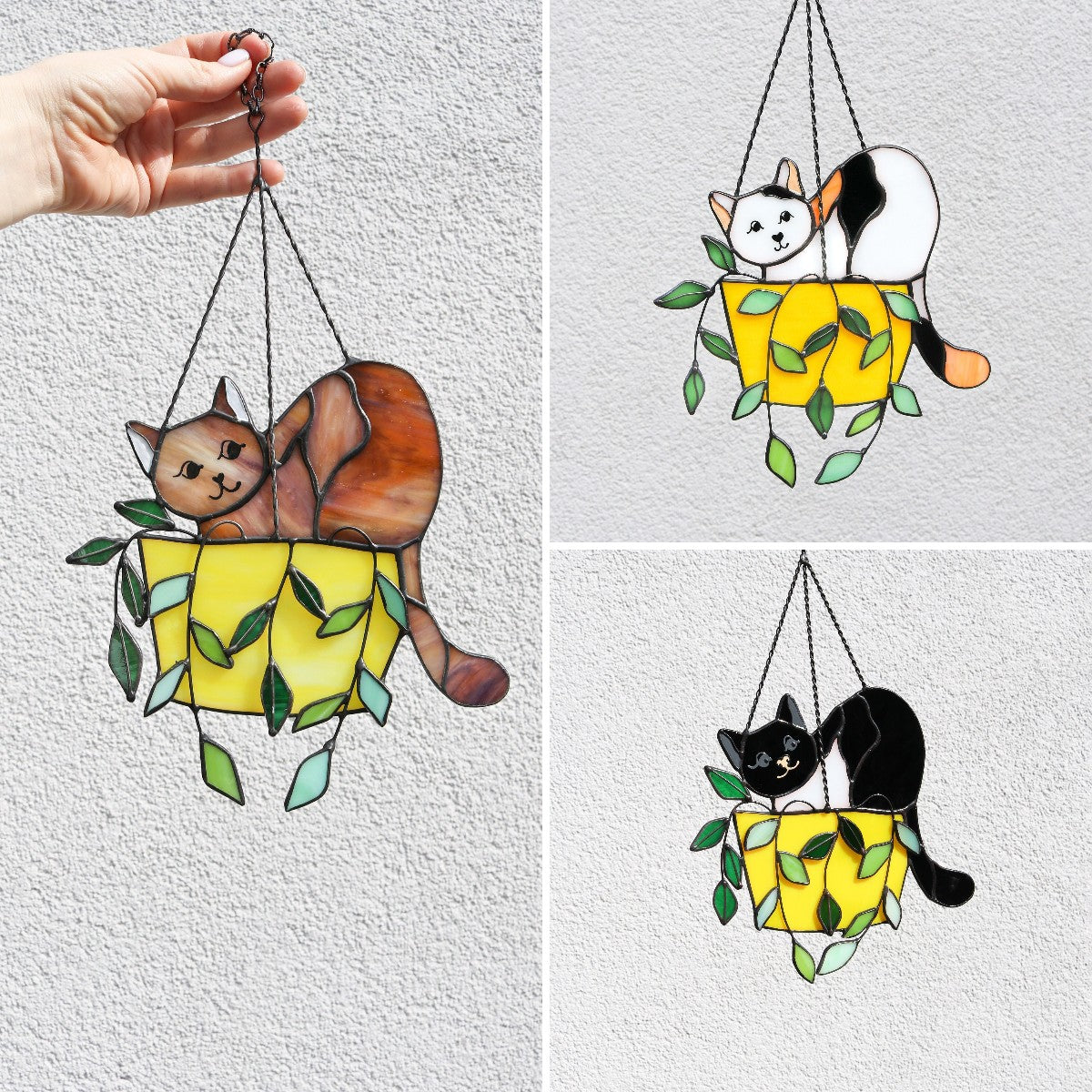 🔥HOT SALE 49% OFF - 🐱CAT IN A FLOWERPOT SUNCATCHER