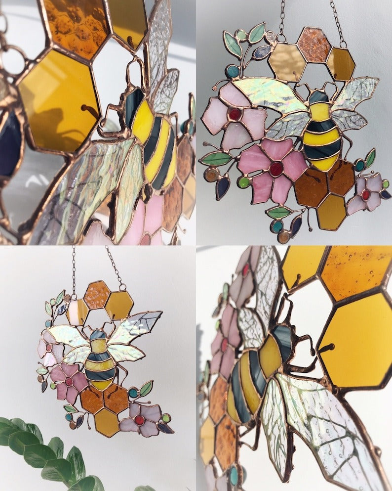 🔥🔥Last Day 49% Off -Yellow Honeycomb Suncatcher Decor🐝