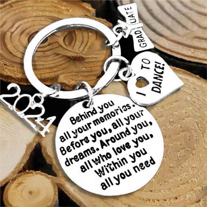 2024 Graduation Keychain-Behind You All Your Memories Before You All Your Dreams