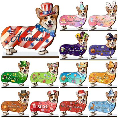 🐾 Interchangeable Seasonal Animal Wooden Decor Set