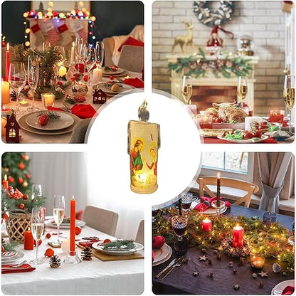 🕯️🕯️LED Prayer Flameless Candles, Jesus Saints Religious Decoration, Christmas Easter gift