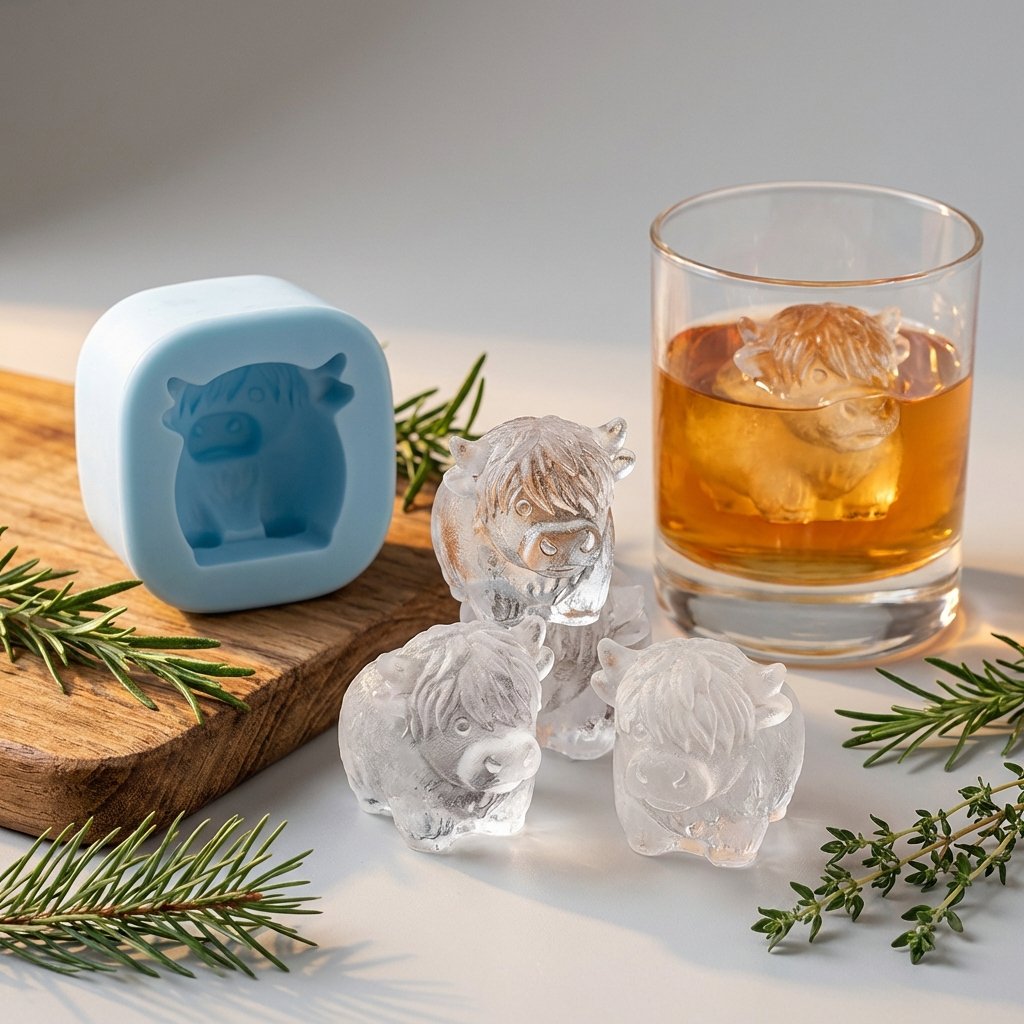 🔥Last Day 60% OFF -🐮 Mini Highland Cow Ice Cube Mold – Cute 3D Ice for Drinks, Parties & Gifts