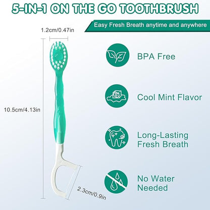 5-in-1 Disposable Travel Toothbrush