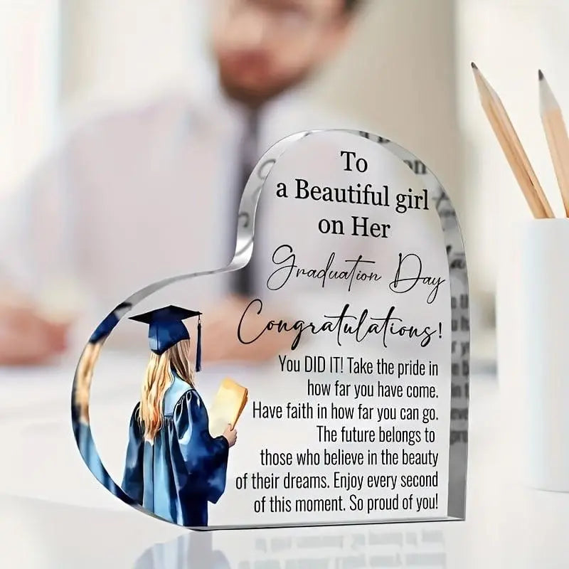 🎓 Acrylic Heart-Shaped Inspirational Graduation Gifts For Her