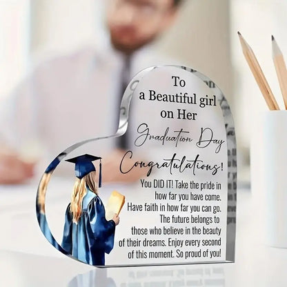🎓 Acrylic Heart-Shaped Inspirational Graduation Gifts For Her