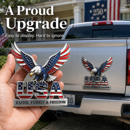 🇺🇸250th Anniversary 49% OFF - ★USA Faith, Family & Freedom★ Metal Emblem
