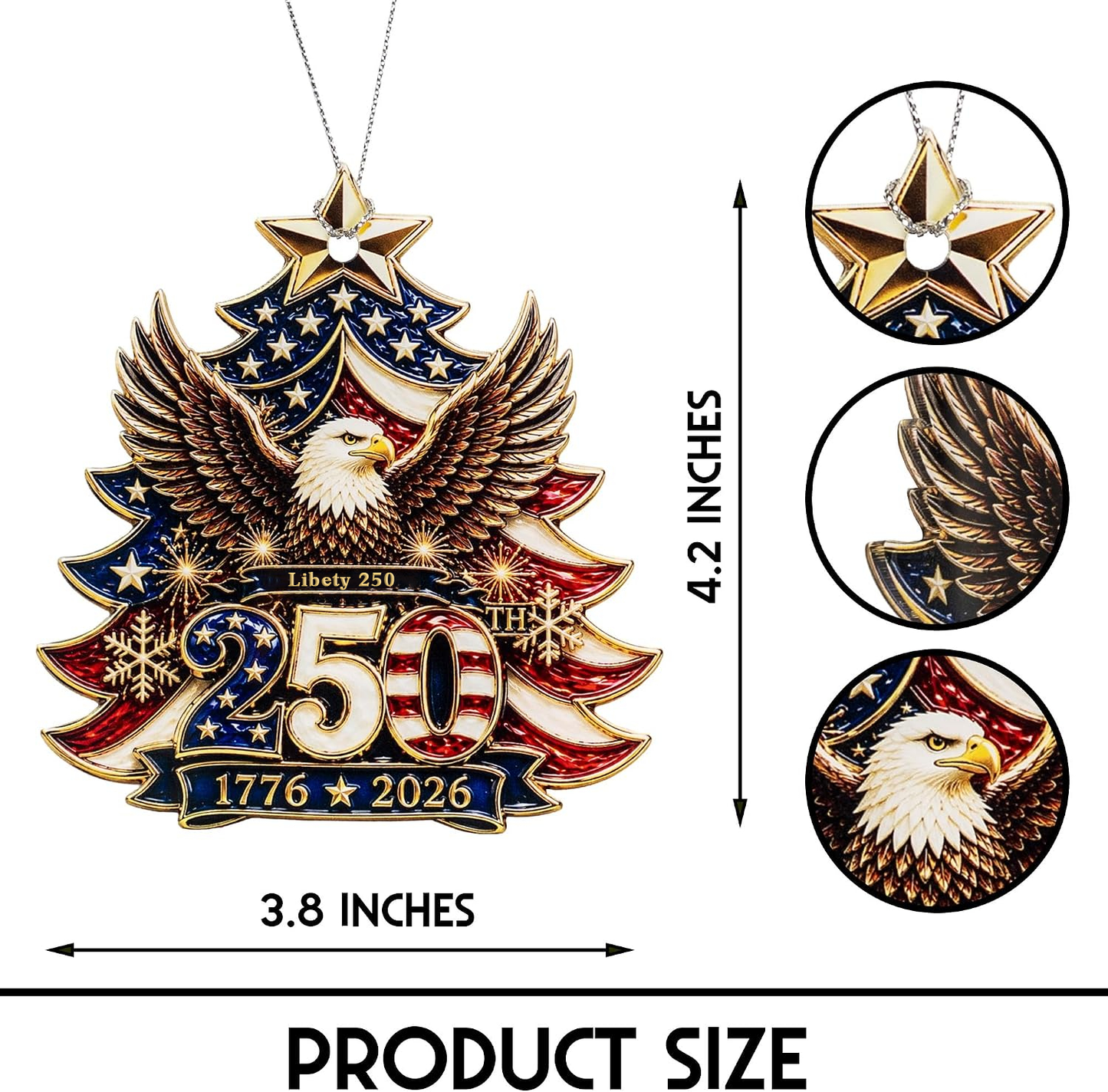 1776–2026 Liberty Eagle Christmas Ornament