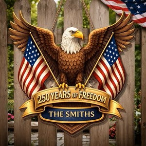 Custom Wood Sign - Personalized America 250th Anniversary Gifts  - Where Brave Hearts Gather