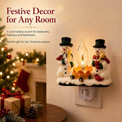 ☃️ Snowman Fireplace Night Light — Bring Cozy Christmas Glow Home! 🔥