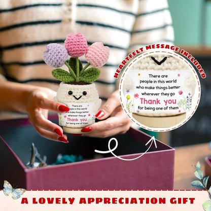 Handmade Crochet Tulip Thank You Gift – Heartfelt Appreciation Keepsake for Teachers, Coworkers, Bosses & Loved Ones