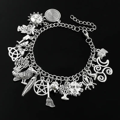 🔥Last Day 50% OFF - 🧙🖤Vintage Witchy Charm Bracelet