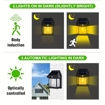 4 Pack Solar Outdoor Wall Lights with Motion Sensor