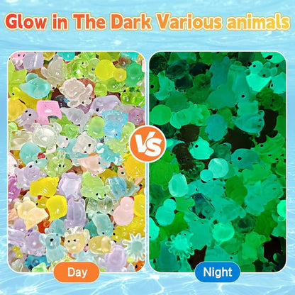 🏆 Bestseller ⏰Mini Glow in The Dark Animal Resin Models
