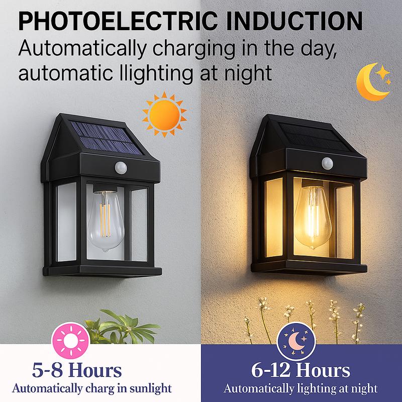 4 Pack Solar Outdoor Wall Lights with Motion Sensor