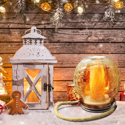 🌞 2 Pack Solar Crackle Glass Lantern Lights – Magical Glow for Your Garden ✨