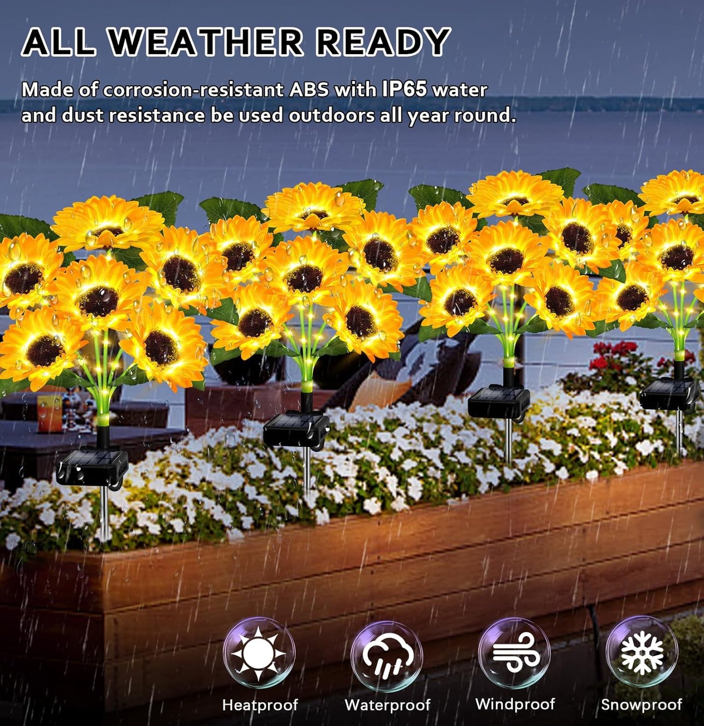 🔥Hot Sale 50% off🌟🌻 Solar Powered LED Sunflower Garden Lights Set