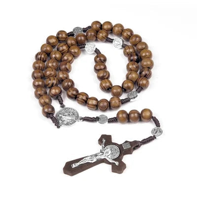 St Benedict Black Wood Rosarys
