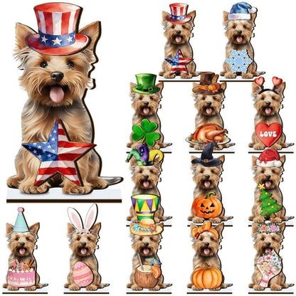 🐾 Interchangeable Seasonal Animal Wooden Decor Set