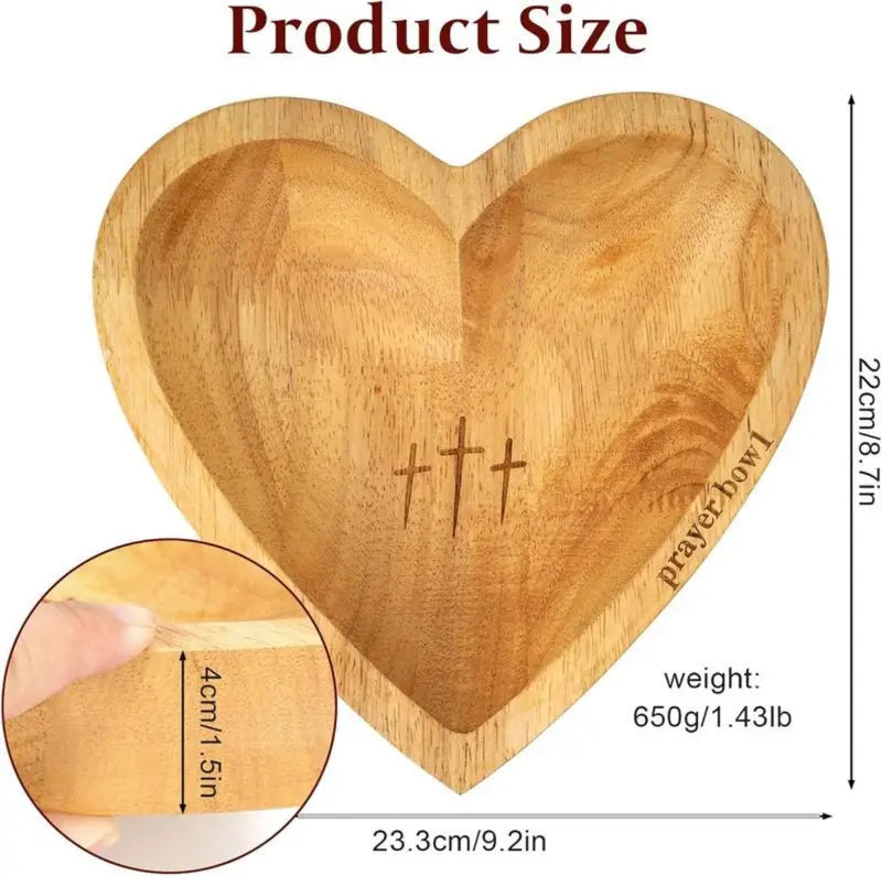 Wooden Heart Shaped Prayer Bowl