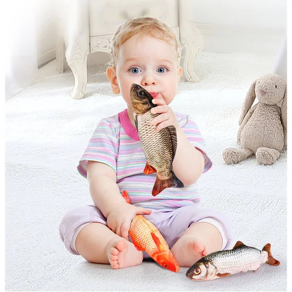 🐟🐠🐬 Electric Moving Fish Interactive Plush Toys