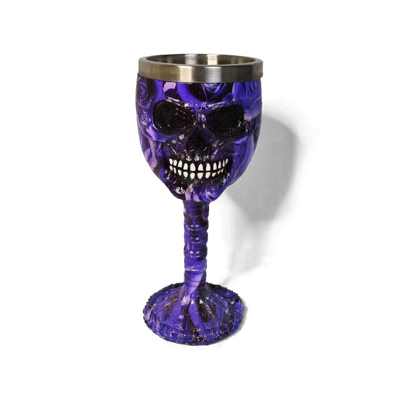 🥂Horrible Resin Stainless Steel Skeletal Wine Goblet