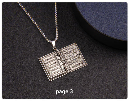 📖Openable Bible Book Christian Necklace
