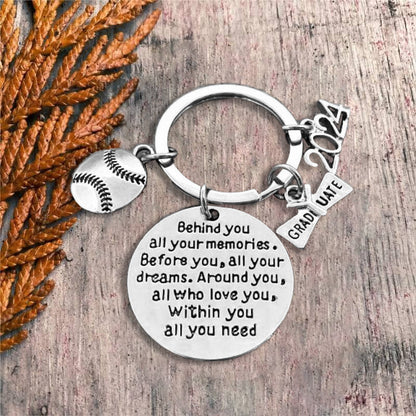 2024 Graduation Keychain-Behind You All Your Memories Before You All Your Dreams