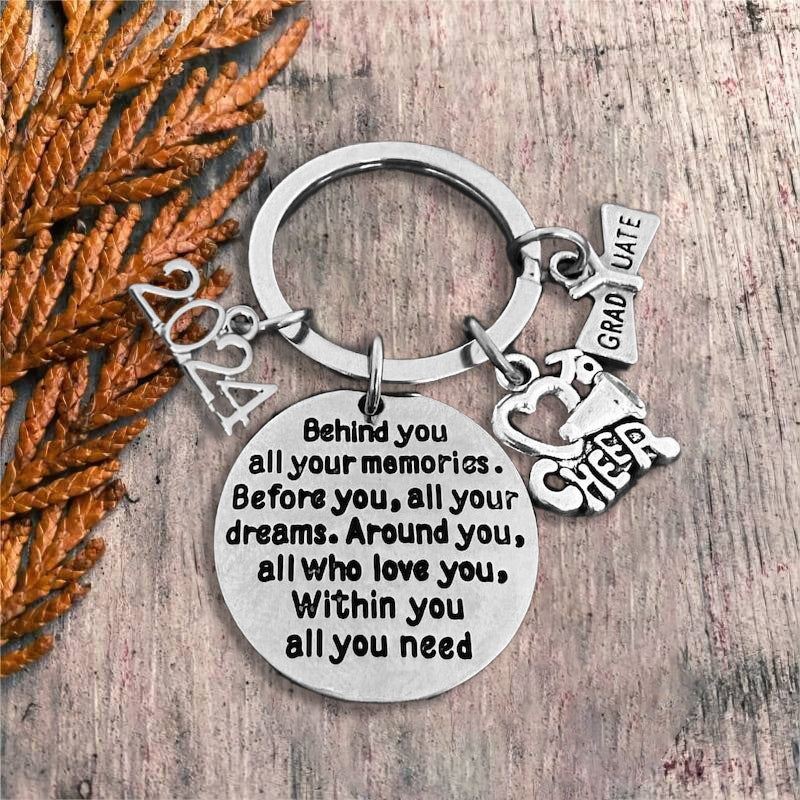 2024 Graduation Keychain-Behind You All Your Memories Before You All Your Dreams