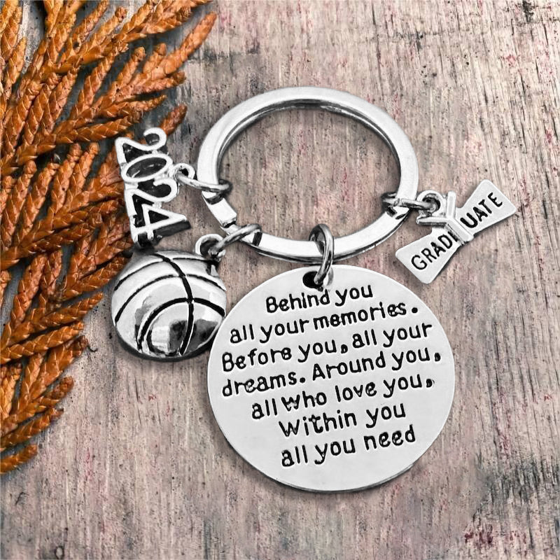 2024 Graduation Keychain-Behind You All Your Memories Before You All Your Dreams