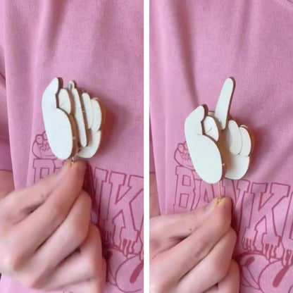 ✨Hot Sale 49% OFF--🤣Funny Wooden Finger Brooch